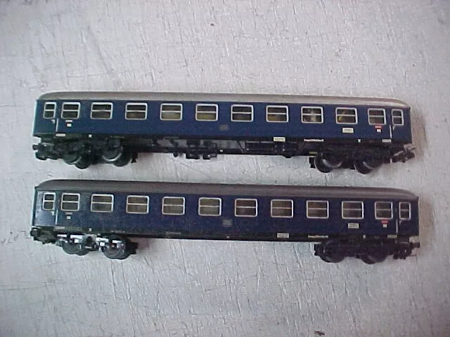 2 HO Scale Märklin Tinplate DB Stuttgart Frankfurt Passenger Car Blue 1st Class