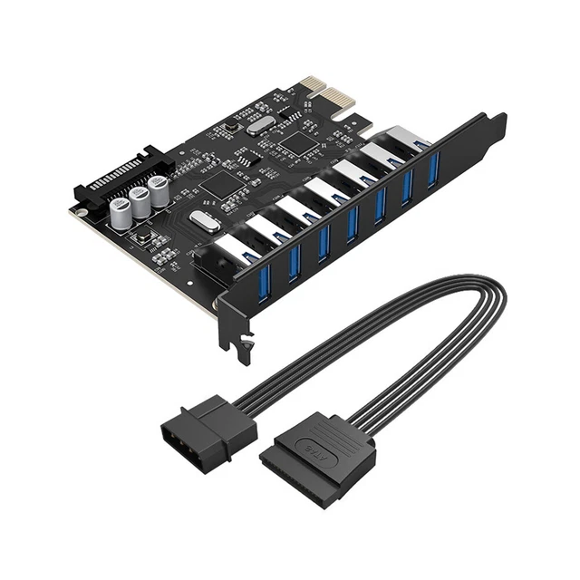 4-Port SuperSpeed USB 3.0 PCI-E PCI Express With 15-pin SATA Power Connector