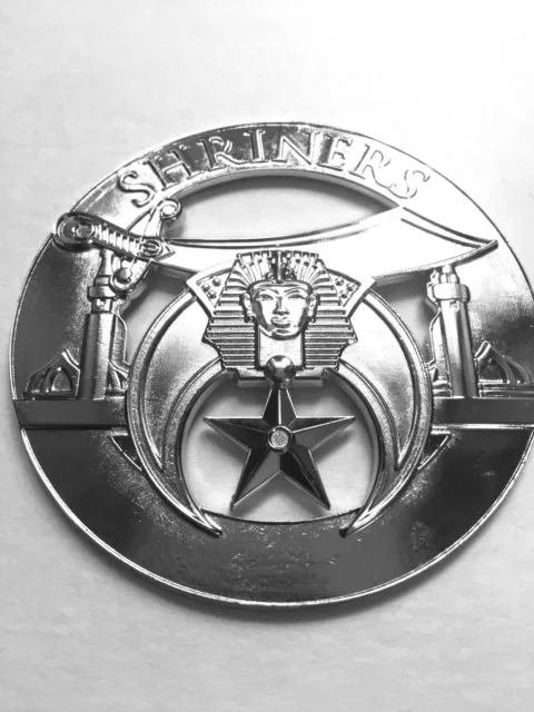 Masonic  Metal Chrome Shriners Auto Car Emblem