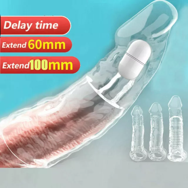 Reuse-Penis-Extender-Girth-Enhancer-Realistic-Sleeve-Sheath-Large-Male-Condom