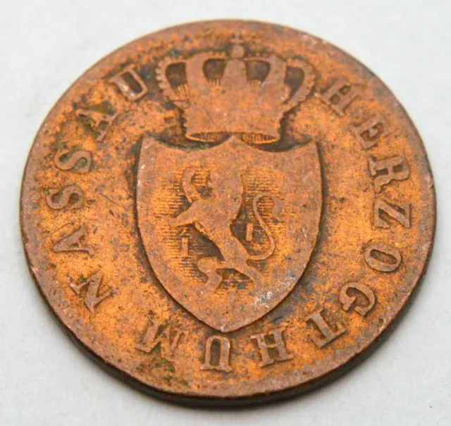 Germany 1 Kreuzer 1856 Nassau Old Coin 2
