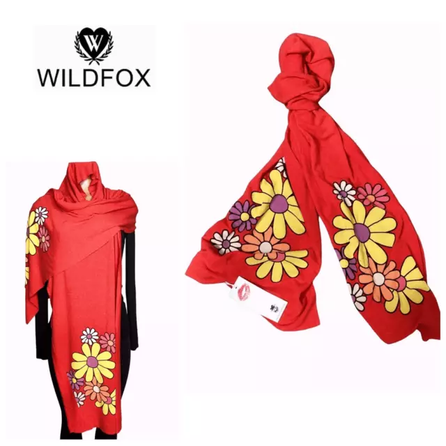 New. Wildfox red daisy scarf.  Retails $98