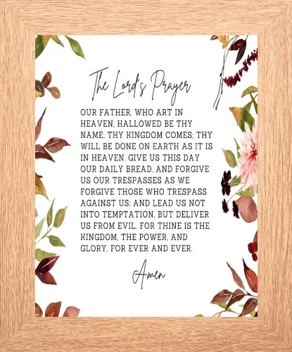 THE LORD'S PRAYER Our Father Who Art In Heaven Framed Print 4 Frame ...