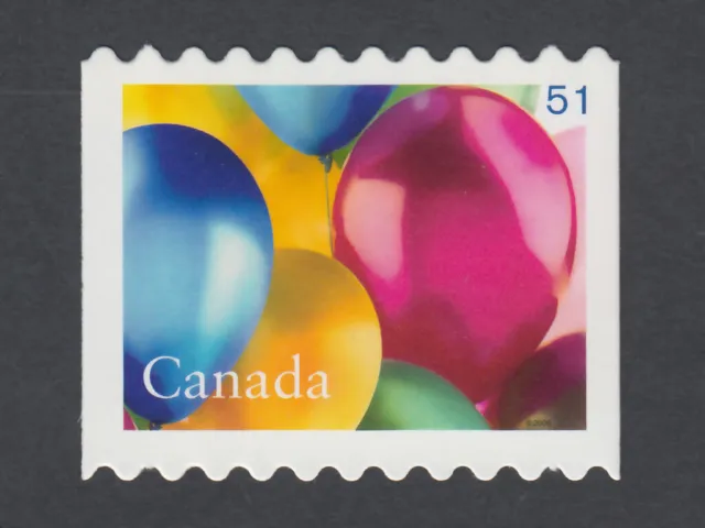 BIRTHDAY BALLOONS = DIE CUT booklet stamp Canada 2006 #2146i MNH VF