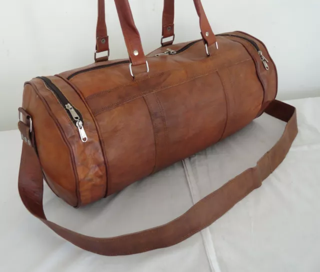 24 in Leather Duffel Bag Sports Gym Yoga Fitness Travel Luggage Handbags Duffle