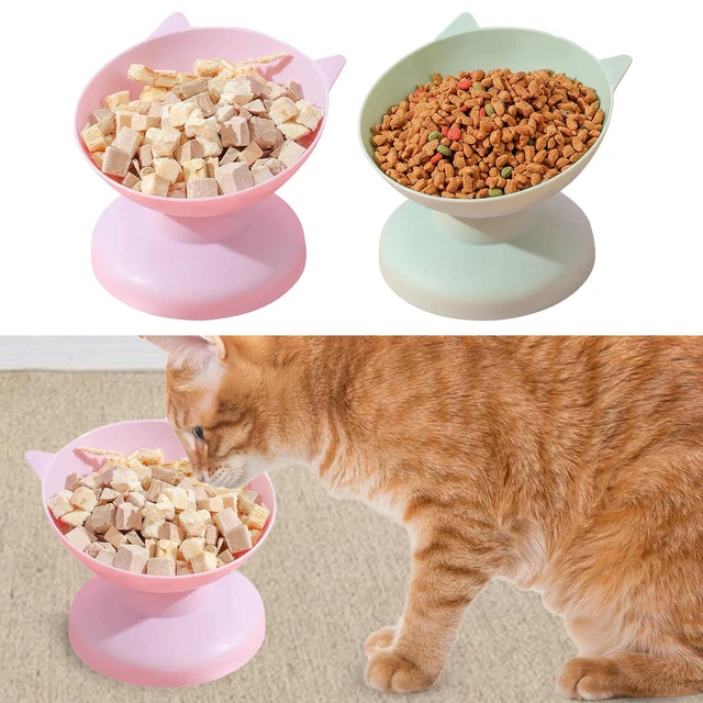 Pet Cat Dog Elevated Bowl Anti-Vomiting 15-degree Tilted Puppy High Feeding Dish