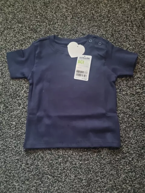 Bnwt Jojo Maman Bebe Navy Blue T Shirt Age 3 To 4 Years