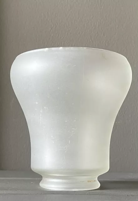 Antique Acid Etched Frosted Glass Lamp Chandelier Shade Bell 2 1/4" Victorian