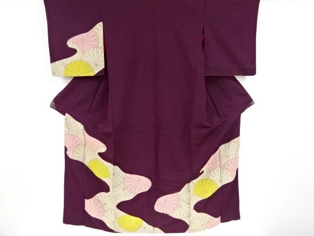 45190# Japanese Kimono / Antique Kimono / Woven Kiku