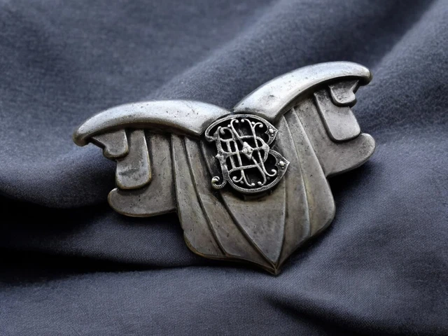 Broche Ancienne Souvenir De Valence – Blason Fleurs De Lys – Métal Doré – Vintage