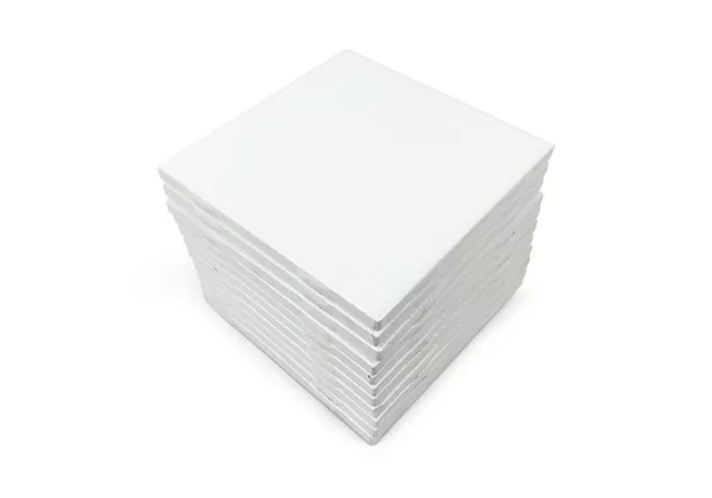 4x4 White Glossy Ceramic Subway Tile Shower Wall Floor Made in USA (1 SF)