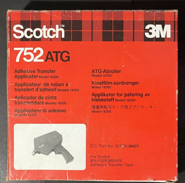 Scotch ATG 752 Adhesive Transfer Application Gun w/Box & Manual Vintage