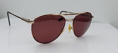 Vintage Tiffany Eyewear 353 Brown Gold Pilot Metal Sunglasses Italy FRAMES ONLY