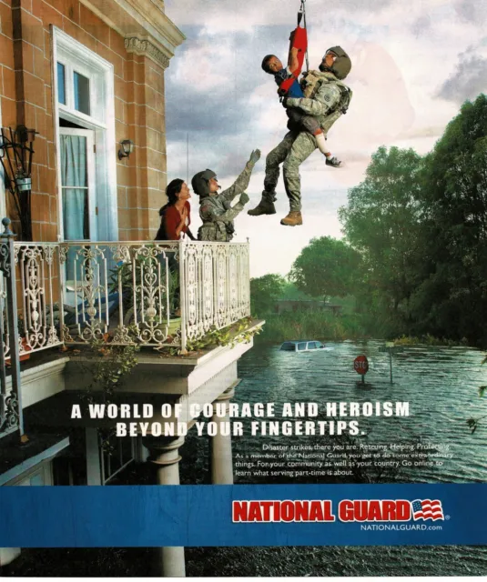 2012 U S National Guard Recruiting Recruitment Vintage Print Ad Flood Rescue