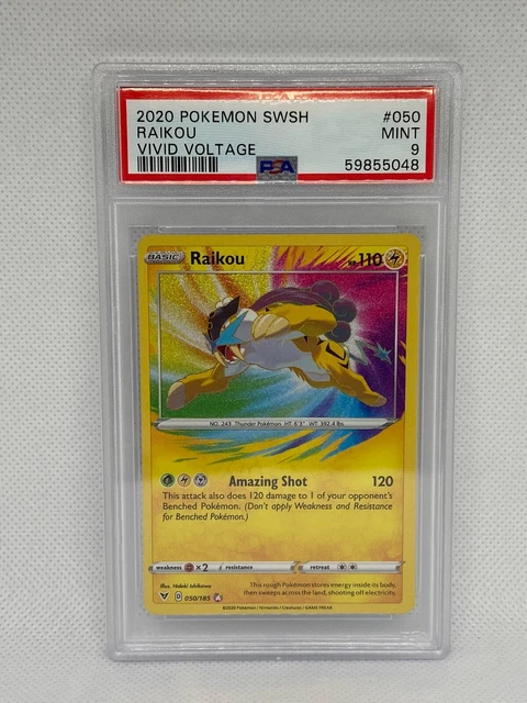 Raikou - Vivid Voltage 050/185 - PSA MINT 9 - Amazing Rare Pokemon