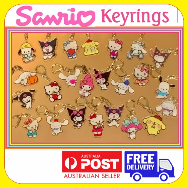 Sanrio Hello Kitty Cinnamoroll Kuromi Party Bag Kawaii Keyring Keychain 1/6/12