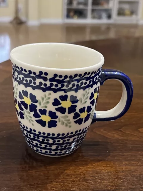 Boleslawiec Polish Pottery Flowers Coffee Mug