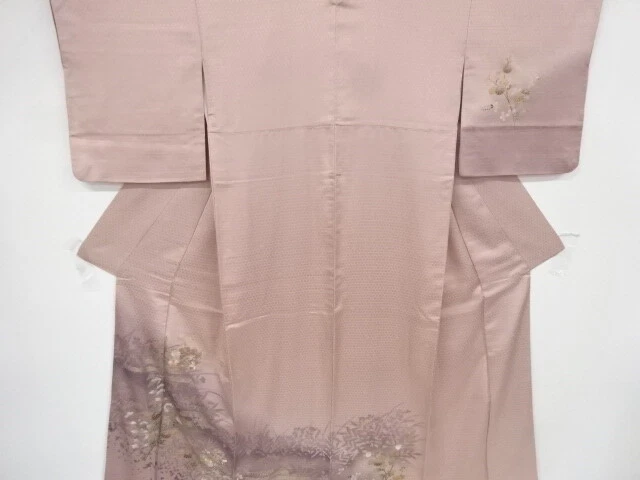 6605884: Japanese Kimono / Vintage Homongi / Embroidery / Kinsai / Autumn Flower