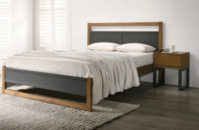 Amelia Luxury Solid Wooden Bed Frame  4'6, 5ft Oak finish  Free Delivery