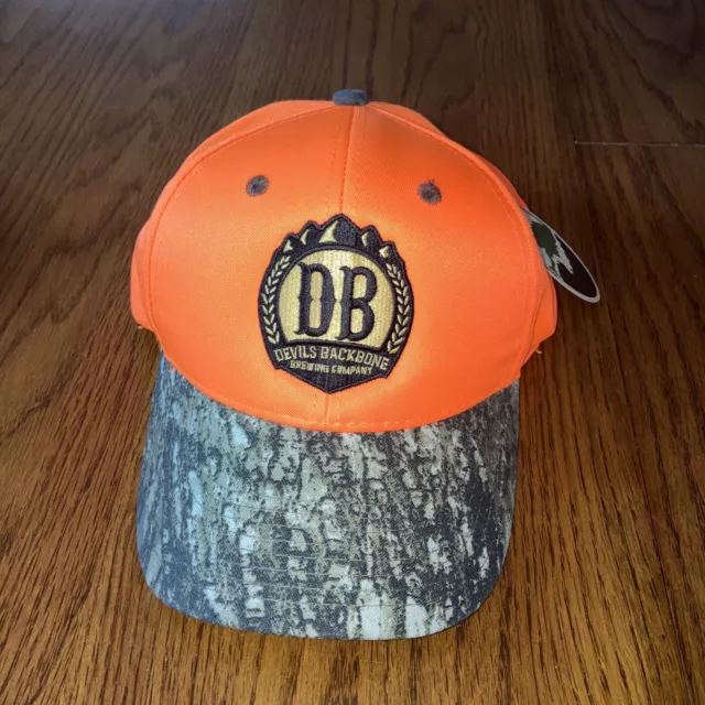 Devils Backbone Brewing Mossey Oak Trucker Hat  Beer Brewery Blaze, Orange/Camo