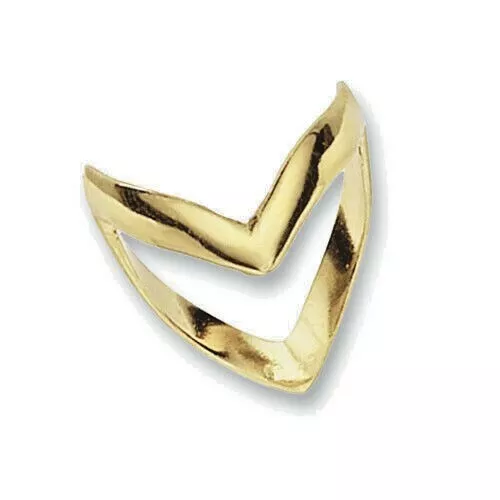 Ladies Wishbone Ring 9ct Yellow Gold Hallmarked Sizes J - T British Made