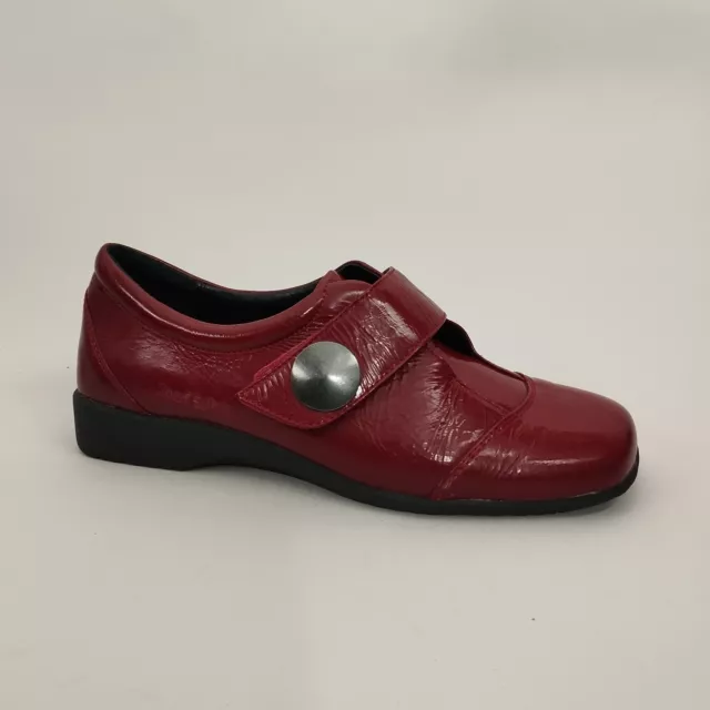 Josef Seibel Shoes Womens 6 Burgundy Red Patent Leather Comfort Flat Slip On