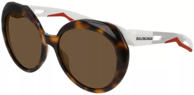 BALENCIAGA BB0024SA 002  Havana Tortoise/White 56 mm Sunglasses  - MSRP $450