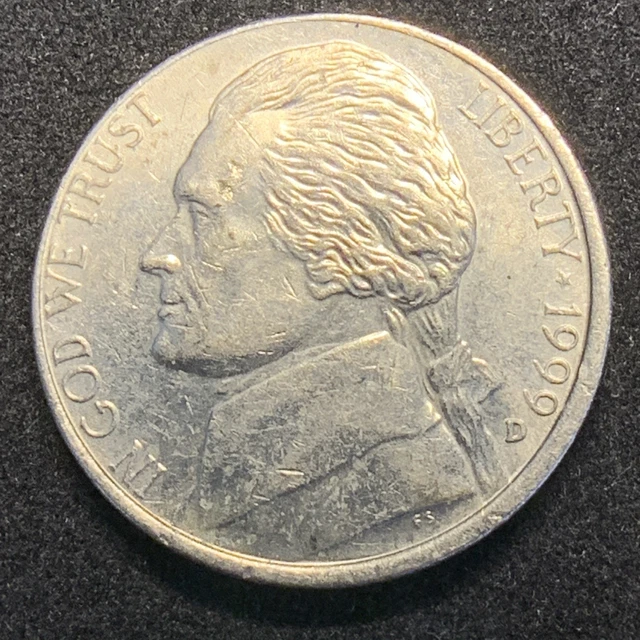 OFF-CENTER ERROR PUNCH 1999 “D” 5c Five Cents-US Nickel!! Error Coin ...