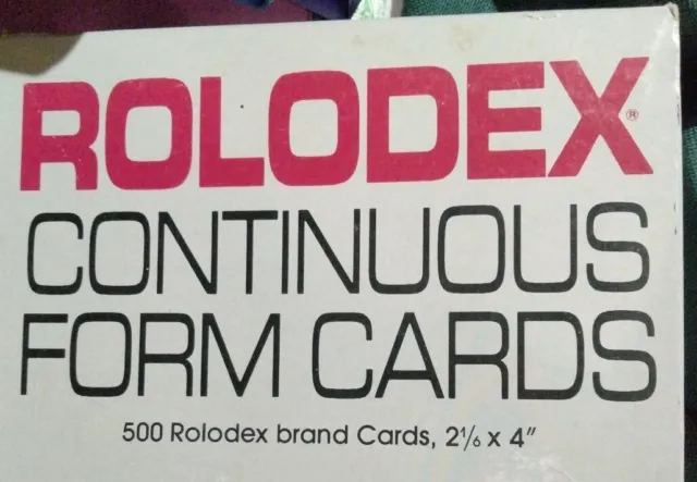500 Rolodex Continuous Form Cards C24-CFD 2 1/6 x 4 in Compucard Computerize