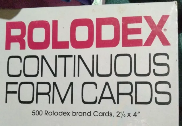 500 Rolodex Continuous Form Cards C24-CFD 2 1/6 x 4 in Compucard Computerize