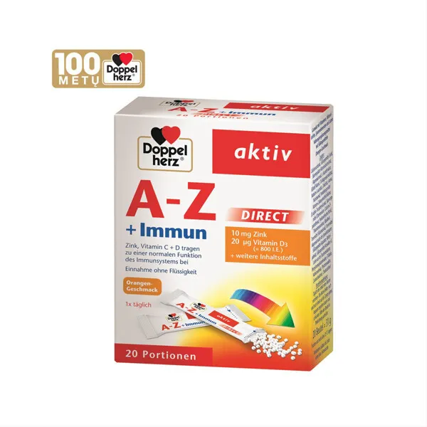 DOPPELHERZ Aktiv A-Z + Immunity Direct Minerals Orange Flavor 20 Packets