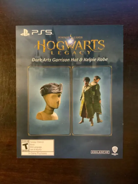 Hogwarts Legacy - Dark Garrison Hat & Kelpie Robe DLC CARD ONLY for PS5