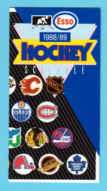 ESSO 1988-89 NHL Hockey Schedule BHOF