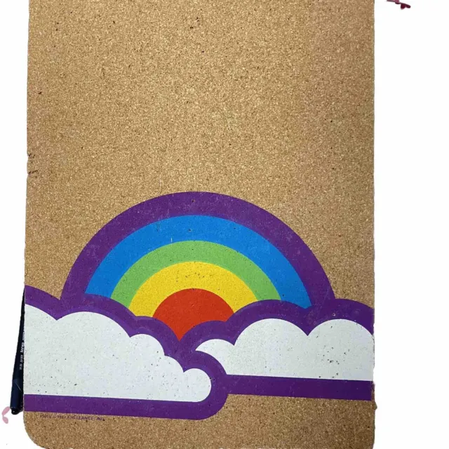 70s 80s Rainbow Corkboard Cork Board Clouds Vtg 17 x 11” Bulletin Purple Blue