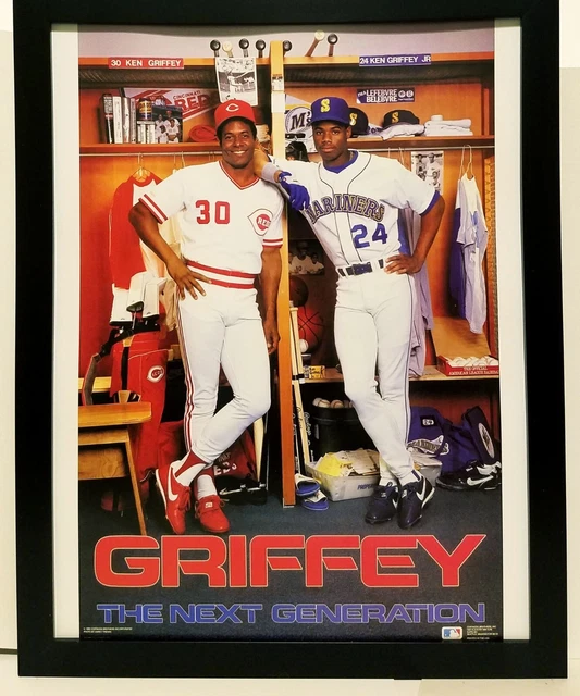 Ken Griffey Sr & Jr Costacos Brothers 8.5x11 FRAMED Print Vintage 80s Poster Ken Griffey Sr & Jr Costacos Brothers 8.5x11 FRAMED Print Vintage 80s Poster