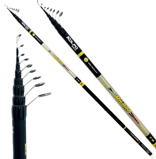 Canna Da Pesca Bologna 6m In Carbonio - Con Mulinello Per Mare E Lago - Foto 11