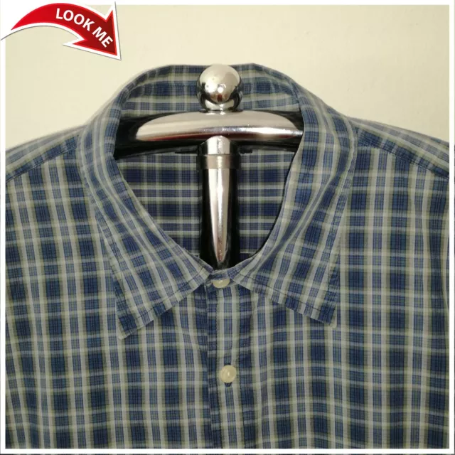 Gap - Camicia - Uomo - Blu A Quadri - Taglia Xl - 100% Originale