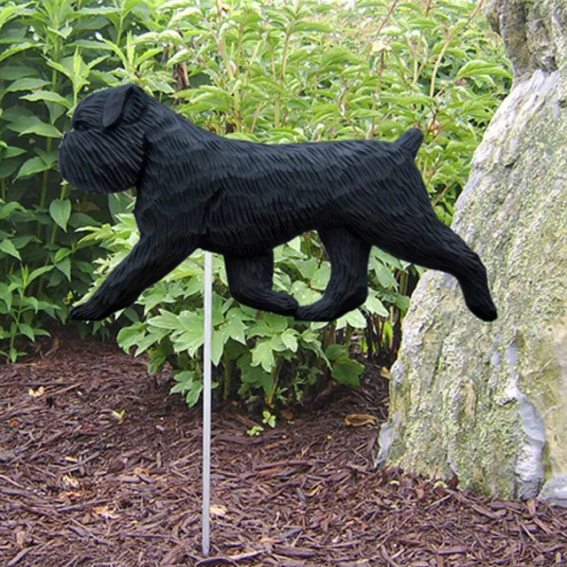 Brussels Outdoor Griffon Garden Chien Hand Sign Painted Figure Black