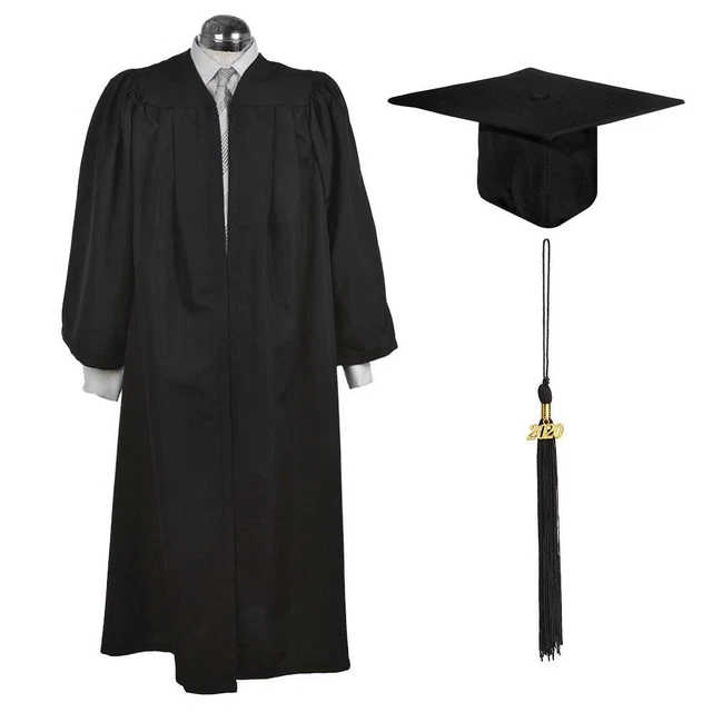 GRADUATION GOWN SET Mortarboard Hat University Degree Ceremony Party ...