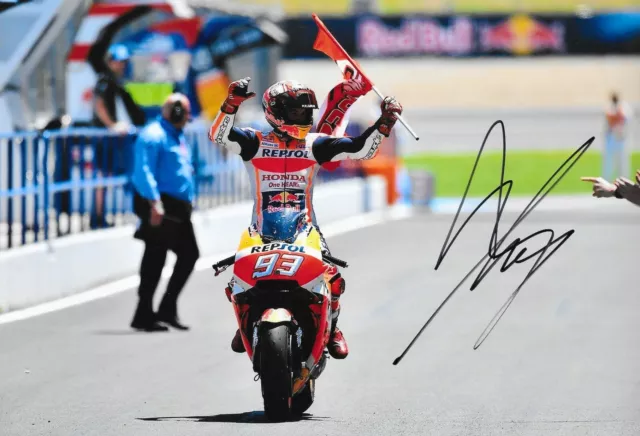 Marc Marquez (#93) signed 8"x12" Moto GP Celebration  Photo + COA