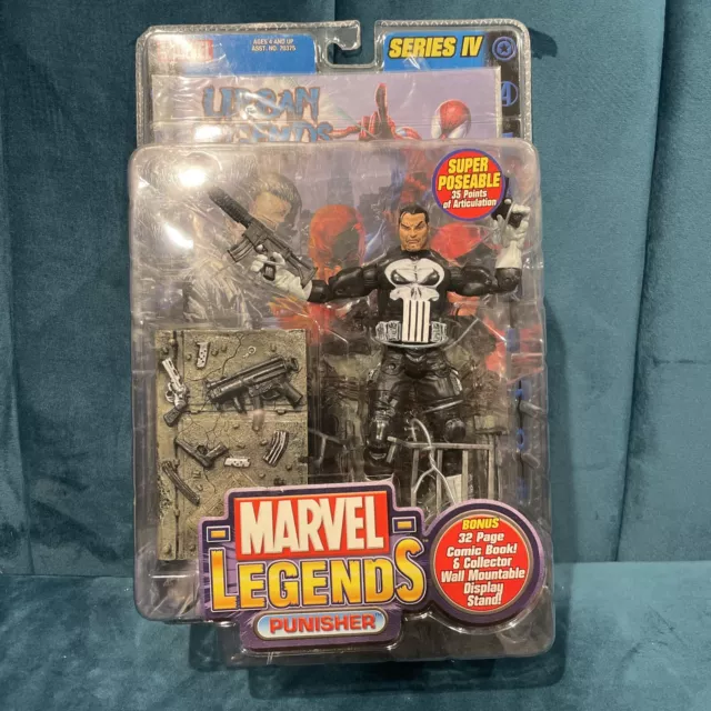 NEW MARVEL LEGENDS SERIES IV TOYBIZ 2003 PUNISHER FIGURE W WAR ZONE COMIC #1 a42