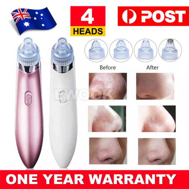 Electric Facial Skin Care Pore Blackhead Remover Cleaner Vacuum Acne Cleanser AU