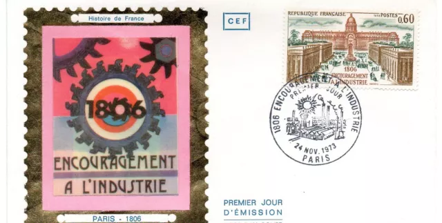 1 Enveloppe Premier Jour Fdc Cef 1973 Encouragement Industrie Collection