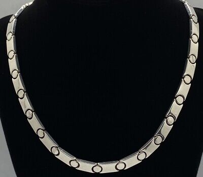 Sterling Italy Modern Screw Link Necklace 18" Long  30.9 g .99  OZT