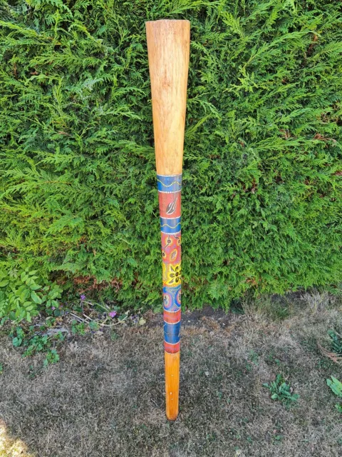 Australian Hand Painted Large Teak wood Didgeridoo Didjeridu Degeridu 135cm Long