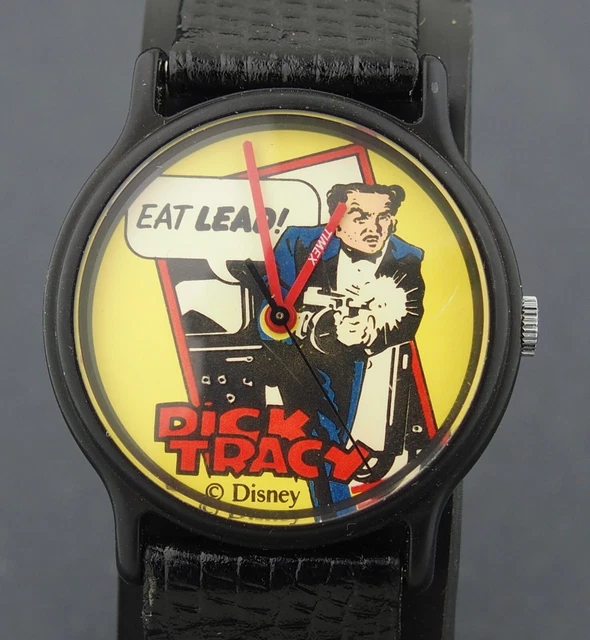 Disney Dick Tracy Watch From Timex With Red Leather Band New