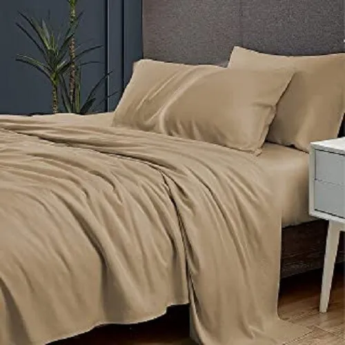 Super Egyptian Cotton 600 Thread Count Beige Solid US Bedding Items All US Size