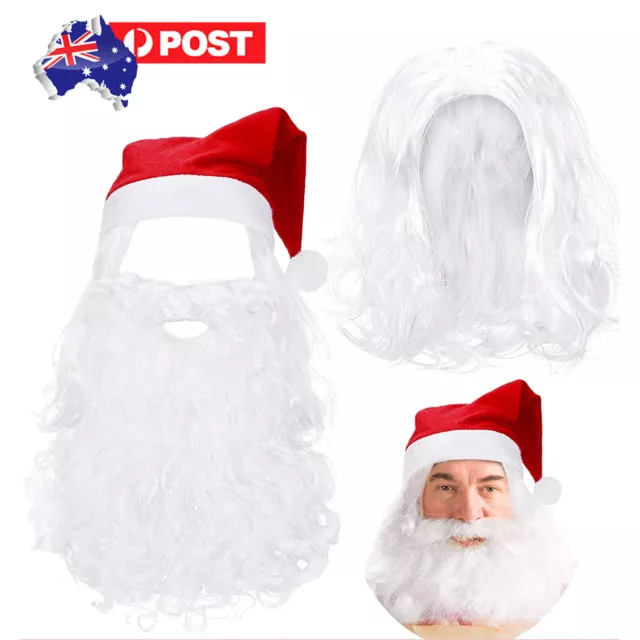 Santa Claus Wig w/Beard Comfortable Christmas Party Breathable Costume Accessory