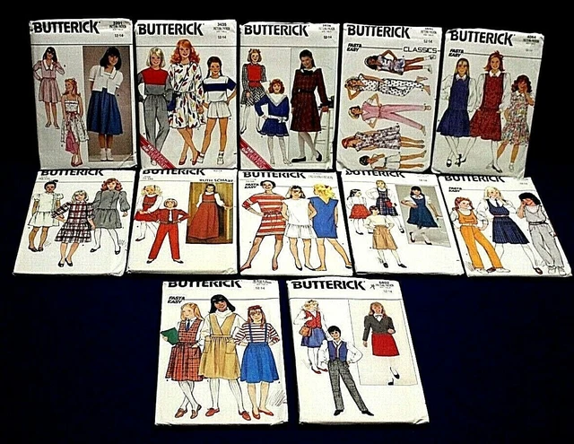 Vintage BUTTERICK Girls' Sewing Pattern Dress Pant Size 12-14 UNCUT U-Pick $4.00