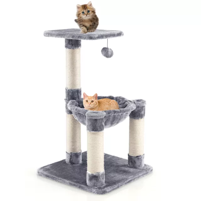 Cat Tree Multi-Level Cat Tower w/ Scratching Posts Cat Hammock Hanging Toys